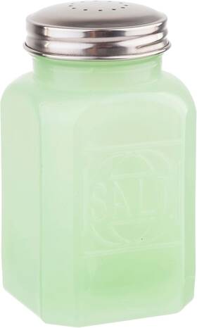 Hj800s Tablecraft Salt Shaker With Metal Top 2.5 X 4.5 Green