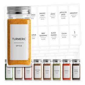 Talented Kitchen 194425574656 Spice Jar Labels - Minimalist Waterproof Organizatio