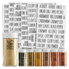 Talented Kitchen 194425574786 Spice Labels Stickers - Black Vinyl 145-pack 1 Inch Prep
