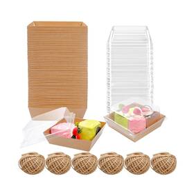 Bie146 Tanemudo 200 Pack Charcuterie Boxes With Clear Lids And Rope For 4 Inches Ca... Fast Ship