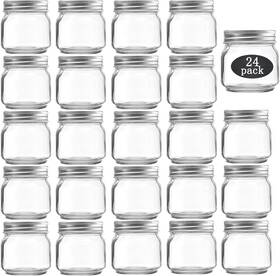 Tanglong 768253815153 Mason Jars 8 Oz Set Of 24 Small Glass With Lids For Clear