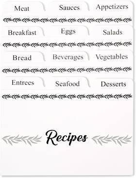 Rcd01 Tanter 24 Recipe Card Dividers 4x6 With Tabs Including 14 Labelled And 10 Blank Rcd01 Tanter 24 Recipe Card Dividers 4x6 With Tabs Including 14 Labelled And 10 Blank