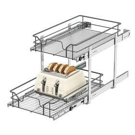 Tantmis 731192405457 2-tier Pull Out Cabinet Organizer 14 Inch W X 22 D Soft Close Slide O