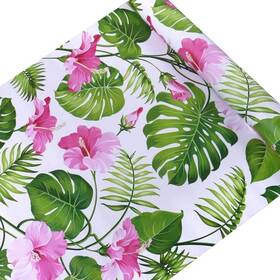 Taogift 008574817192 17.7x117 Inches Self Adhesive Vinyl Decorative Tropical Floral Shelf Liner Dr