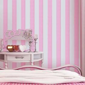 Taogift 008574817819 Peel And Stick Vinyl Pink White Striped Wallpaper Paper Self Ad