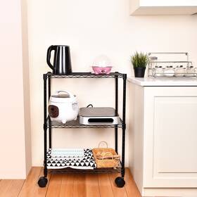 Tatayosi 774638589991 Heavy Duty 3-shelf Shelving Steel Organizer Wire Rack With