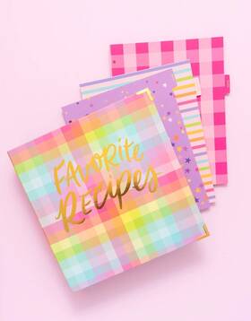 Te14 Taylor Elliot Favorite Recipes 3 Ring Binder With Individual Clear Sleeves For Recipe Cards