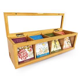 Taysona 197644857418 Tea Bag Organizer - Storage Box With 4 Compartments 13.5