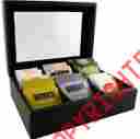 13389140571 Tbc-6bk Update International Tea Box Storage Chest Wooden Organizer Kitchen Bags Home Compartments Display