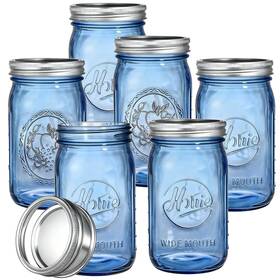 Te-homemasonjars.32oz-6wb Tebery 6 Pack Vintage Blue Home Mason Jars With Airtight Lids And Blueh-6wm