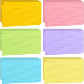 211027 Tecmisse 1200 Pcs Ruled Index 3 X 5 Inches Yellow Orange Blue Green Pink