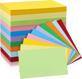 220831-2 Tecmisse Colored Blank Index Cards 600 Blue Yellow Pink Purple Red