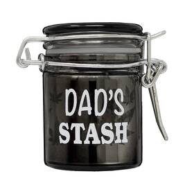 Sjm25 Ted Miller Innovation Airtight Glass Mini 2.5ftft Tall Storage Jar With Clamping Lid Dads Silver