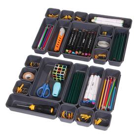 Ph114 Tenabort 32 Pack Interlocking Desk Drawer Organizer Tray Dividers Plastic Shallow Narr