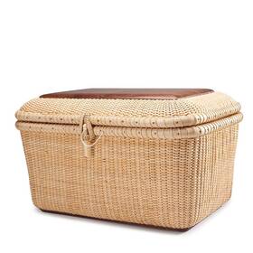 7e14-1 Teng Tian Nantucket Baskets Rectangular Handwoven Rattan Storage Basket Set With Lid F 7e14-1 Teng Tian Nantucket Baskets Rectangular Handwoven Rattan Storage Basket Set With Lid F