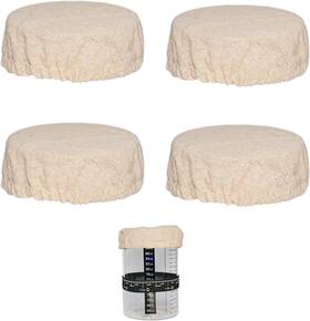 S-041 Teresry Sourdough Starter Jar Cover Cloth Reusable Linen Covers For White