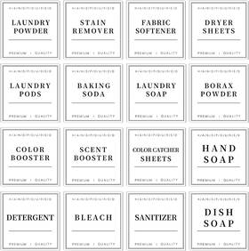 Ts053 Teswey Laundry Labels For Jars Minimalist Room 3 Inches White