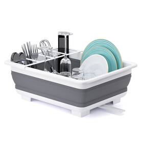 Thanstar 799715162157 Collapsible Dish Drying Rack Portable Dinnerware Drainer Organizer F