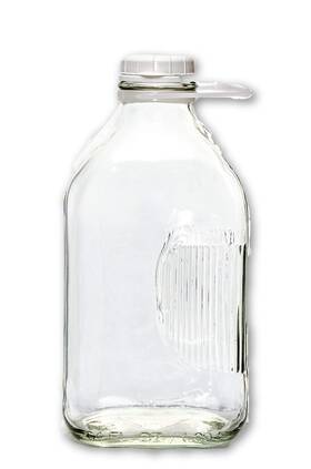 The Dairy Shoppe 715407464286 Glass Milk Bottle Heavy With 48mm Lid Half Gallon