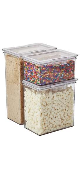 The Home Edit 895176123631 3 Piece Set Clear Canister Container Food Bpa Free Airtight Pantry The Home Edit 895176123631 3 Piece Set Clear Canister Container Food Bpa Free Airtight Pantry