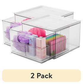 Thes32660051950 The Home Edit 2 Pack 4 Piece Bath Storage Clear Plastic Modular System