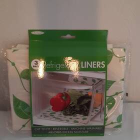 593100 The Original Refrigerator Liners 3 Pack Vine Model Machine Washable White Green 593100 The Original Refrigerator Liners 3 Pack Vine Model Machine Washable White Green