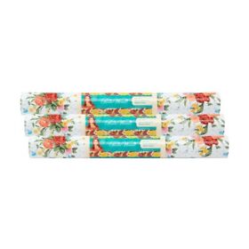 287221 The Pioneer Woman Non-adhesive 20 In. X 6 Ft. Shelf Liner Sweet Rose 3 Count