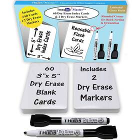 Imagine2master Think2master Blank-60 60 Blank Dry Erase Index Cards 3 Inch X 5 . Inches White Imagine2master Think2master Blank-60 60 Blank Dry Erase Index Cards 3 Inch X 5 . Inches White