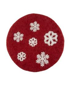N3268-mcy Thirstystone Wool Snowflakes Trivet