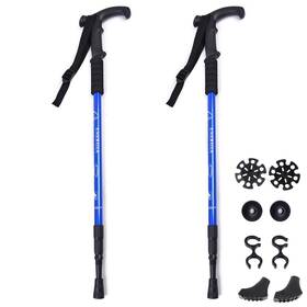 H-td25blue Threeh Walking Sticks Lightweight Trekking Poles T Anti-slip Handle Design Ad