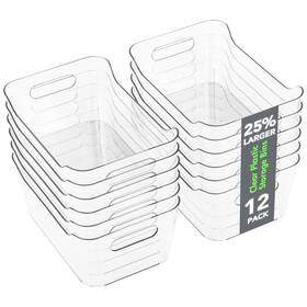 Kc13412 Tiawudi 12 Pack Plastic Storage Bins Multi-use Organizer Pantry Organi