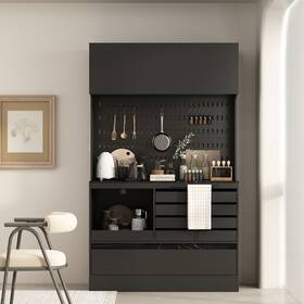 Timechee 763839862989 Pantry Storage Cabinet 78.7 Inch Modular Kitchen Buffet Timechee 763839862989 Pantry Storage Cabinet 78.7 Inch Modular Kitchen Buffet