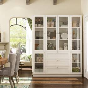 Timechee 764401284727 Modular Kitchen Utility Buffet Large Cupboard Pantry Display