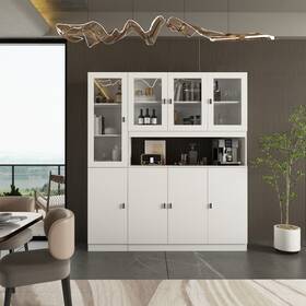Timechee 767077800611 Combined Bookcase Display Cabinet Pantry Kitchen