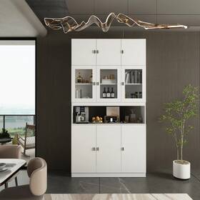 Timechee 767077800673 Combined Bookshelves Kitchen Cabinet Display Pantry