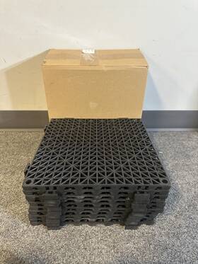 Boo-tioncy-3697 Tioncy 10 Pcs Interlocking Bar Service Mat 12 X 12x 0.6 Inch Black Rubber Dish Dry