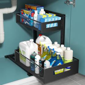 Zwj01 Tistaya Under Sink Organizer 2-tier Metal Organizers And Storage Slide O Zwj01 Tistaya Under Sink Organizer 2-tier Metal Organizers And Storage Slide O
