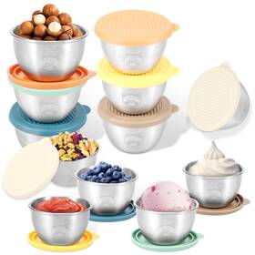 Tksdwblty 200054189 12 Pack Stainless Steel Condiment Cups With Lids 1.69 Oz Small Salad Dressing