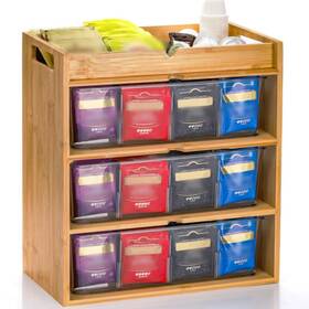 Tl-teabagorganizer-3t Tlence 3 Tier Bamboo Tea Bag Storage Organizer 14 Inch X 11 6.5 Vertical Packet