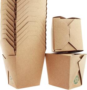 To Go Boxes 313087514507 Eco-friendly Durable 32oz Chinese Take Out 50pk. 100% Recycled Unbleached