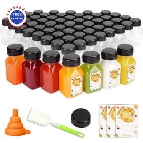 To-bo-j-3 Tomnk Juice Bottles Reusable 4oz 100pcs Containers Lids Labels Funnel Brush