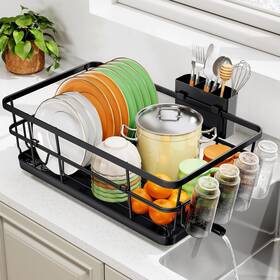 810947 Toolf Large Dish Drying Rack For Kitchen Counter Racks With Drai