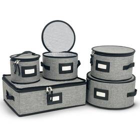Top Cladd 799653670257 Microfiber China Storage Containers For 12-piece Dinnerware Set - Durable Dis
