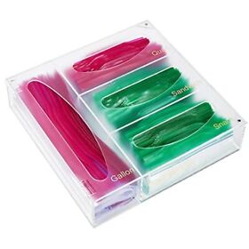 Top4ever Ziplock Bag Storage Organizer For Kitchen Drawer Acrylic