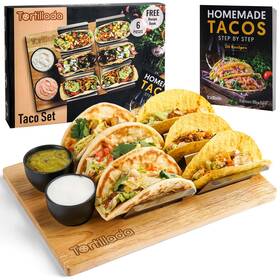 Tp-029 Tortillada - Taco Holders Set Of 2 / Holder Stainless Steel With Wooden