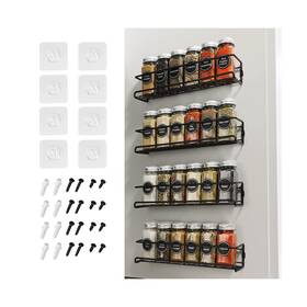 Vy89540 Torzct 4pcs Spice Rack Wall Mount Space Upgrade Of Bolded Saving Org... Fast Ship