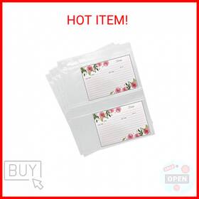 Toucan Craft Supplies 662921002992 20 Pack Recipe Card Page Protectors Clear Refill Sheets For 3 Ring Binders 4 Inch