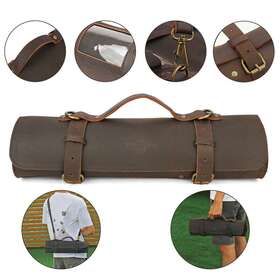 Ot512ca Tourbon Leather Chefs Knife Storage Kitchen Knives Roll Tool Carry Bag Low Price