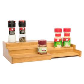 Trademark Innovations 704660926310 Bamboo Expandable 3-tier Spice Rack And Cabinet Organizer By Brown