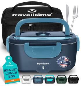 Travelisimo 437019625436 Electric Lunch Box For Adults 80w Heated Men 1.5l Stainless St